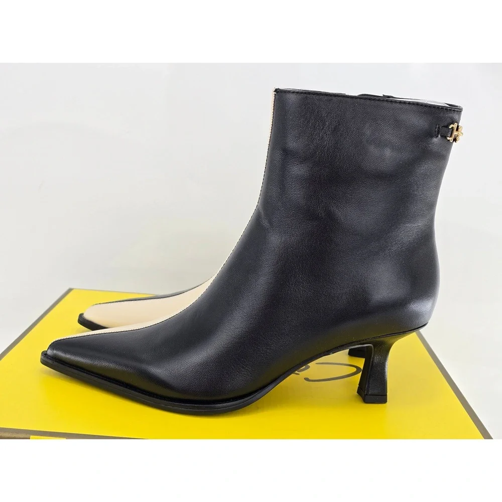 Circus NY Yuki Ankle Boots Women 6 Black Vanilla Two Tone Pointed Toe - New
